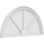 Ekena Millwork Half Round 3 Spoke Pediment - Primed Polyurethane - PEDPS038X190HRO03