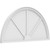Ekena Millwork Half Round 3 Spoke Pediment - Primed Polyurethane - PEDPS048X240HRO03