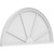 Ekena Millwork Half Round 4 Spoke Pediment - Primed Polyurethane - PEDPS044X220HRO04