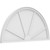 Ekena Millwork Half Round 4 Spoke Pediment - Primed Polyurethane - PEDPS050X250HRO04