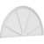 Ekena Millwork Half Round 4 Spoke Pediment - Primed Polyurethane - PEDPS070X350HRO04