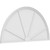 Ekena Millwork Half Round 4 Spoke Pediment - Primed Polyurethane - PEDPS072X360HRO04