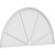 Ekena Millwork Half Round 4 Spoke Pediment - Primed Polyurethane - PEDPS080X400HRO04