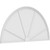 Ekena Millwork Half Round 4 Spoke Pediment - Primed Polyurethane - PEDPS084X420HRO04