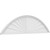 Ekena Millwork Segment Arch Sunburst Pediment - Primed Polyurethane - PEDPS072X190SEG01