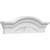 Ekena Millwork Segment Arch with Flankers Sunburst Pediment - Primed Polyurethane - PEDPS024X070SGF01