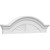 Ekena Millwork Segment Arch with Flankers Sunburst Pediment - Primed Polyurethane - PEDPS038X105SGF01