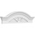 Ekena Millwork Segment Arch with Flankers 3 Spoke Pediment - Primed Polyurethane - PEDPS034X095SGF03