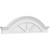 Ekena Millwork Segment Arch with Flankers 3 Spoke Pediment - Primed Polyurethane - PEDPS054X145SGF03