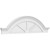 Ekena Millwork Segment Arch with Flankers 3 Spoke Pediment - Primed Polyurethane - PEDPS066X175SGF03
