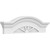 Ekena Millwork Segment Arch with Flankers 4 Spoke Pediment - Primed Polyurethane - PEDPS028X080SGF04