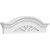 Ekena Millwork Segment Arch with Flankers 4 Spoke Pediment - Primed Polyurethane - PEDPS030X085SGF04