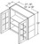 Aristokraft Cabinetry Select Series Benton Birch Wall Cabinet With Mullion Doors WMD2736B