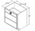 Aristokraft Cabinetry Select Series Benton Birch Three Drawer Base With False Panel DBFP36