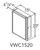 Aristokraft Cabinetry Select Series Benton Birch Vanity Wall Cabinet VWC1520R Hinged Right