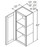 Aristokraft Cabinetry Select Series Benton Birch Paint Wall Cabinet With Doors Prepped For Glass WPG1542R Hinged Right