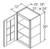 Aristokraft Cabinetry All Plywood Series Benton Birch Paint Wall Cabinet With Mullion Doors WMD2130L Hinged Left
