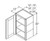 Aristokraft Cabinetry All Plywood Series Benton Birch Paint Wall Cabinet With Doors Prepped For Glass WPG1830L Hinged Left