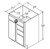 Aristokraft Cabinetry All Plywood Series Brellin PureStyle 5 Piece Vanity With Drawer Base VSD2435L Hinged Left