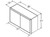 Aristokraft Cabinetry All Plywood Series Brellin PureStyle 5 Piece Wall Cabinet with Trimmable Frame on each Side WT3721B