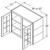 Aristokraft Cabinetry All Plywood Series Brellin Sarsaparilla PureStyle 5 Piece Wall Cabinet With Mullion Doors WMD423015