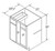 Aristokraft Cabinetry All Plywood Series Brellin Sarsaparilla PureStyle 5 Piece Blind Corner Base BC36