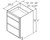 Aristokraft Cabinetry All Plywood Series Brellin Sarsaparilla PureStyle 5 Piece Universal Three Drawer Base Cabinet DB1832.5