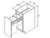 Aristokraft Cabinetry Select Series Brellin Sarsaparilla PureStyle 5 Piece Waste Basket Base BWB15FH