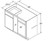 Aristokraft Cabinetry Select Series Brellin Sarsaparilla PureStyle 5 Piece Blind Corner Base BC51