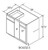 Aristokraft Cabinetry Select Series Brellin Sarsaparilla PureStyle 5 Piece Blind Corner Base BC4232.5