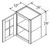 Aristokraft Cabinetry Select Series Brellin Sarsaparilla PureStyle Wall Cabinet with Mullion Doors WMD2424L Hinged Left