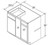 Aristokraft Cabinetry Select Series Brellin Sarsaparilla PureStyle Blind Corner Base BC42