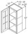 Aristokraft Cabinetry Select Series Brellin Sarsaparilla PureStyle Wall Cabinet With Mullion Doors WMD1842