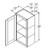 Aristokraft Cabinetry Select Series Glyn Birch Paint Wall Cabinet With Doors Prepped For Glass WPG1536R Hinged Right
