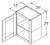 Aristokraft Cabinetry Select Series Glyn Birch Paint Wall Cabinet With Doors Prepped For Glass WPG2424R Hinged Right