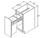 Aristokraft Cabinetry Select Series Glyn Birch Paint Waste Basket Base BWB15FH