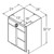 Aristokraft Cabinetry Select Series Glyn Birch Vanity With Drawer Base VSD2432.5L Hinged Left