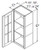 Aristokraft Cabinetry Select Series Ellis PureStyle Wall Cabinet with Mullion Doors WMD2142R Hinged Right