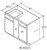 Aristokraft Cabinetry Select Series Landen Maple Paint Blind Corner Base BC4532.5