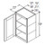 Aristokraft Cabinetry All Plywood Series Korbett Paint Wall Cabinet with Doors Prepped For Glass WPG2130