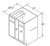 Aristokraft Cabinetry All Plywood Series Korbett Paint 5 Piece Blind Corner Base BC36