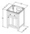 Jeffrey Alexander - Bath Vanity - Hale Blue - VKITCHA24BLCQR