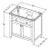 Jeffrey Alexander - Bath Vanity - Hale Blue - VKITCHA36BLCQR