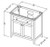 Jeffrey Alexander - Bath Vanity - White - VKITCHA36WHWCR