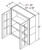 Aristokraft Cabinetry All Plywood Series Sinclair Birch Paint Wall Cabinet with Mullion Doors WMD3042B