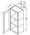 Aristokraft Cabinetry All Plywood Series Trenton Birch Wall Cabinet with Doors Prepped For Glass WPG1242R Hinged Right