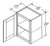 Aristokraft Cabinetry Select Series Trenton Birch Wall Cabinet with Glass WWG2424