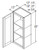 Aristokraft Cabinetry All Plywood Series Durham PureStyle Wall Cabinet with Glass WWG2142