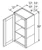 Aristokraft Cabinetry All Plywood Series Winstead Paint 5 Piece Wall Cabinet with Doors Prepped For Glass WPG1836L Hinged Left