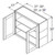 Aristokraft Cabinetry All Plywood Series Winstead Paint 5 Piece Wall Cabinet with Doors Prepped For Glass WPG3336B